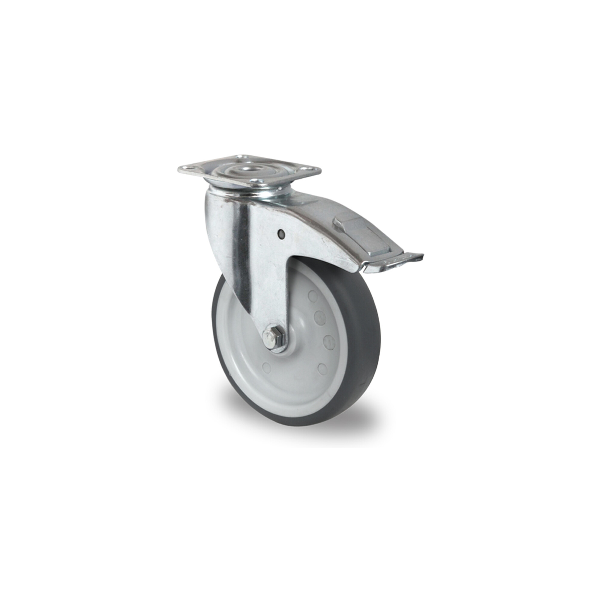 CASCOO Lenkrolle mit Totalfeststeller ø 100 mm Serie P2T2 Gleitlager