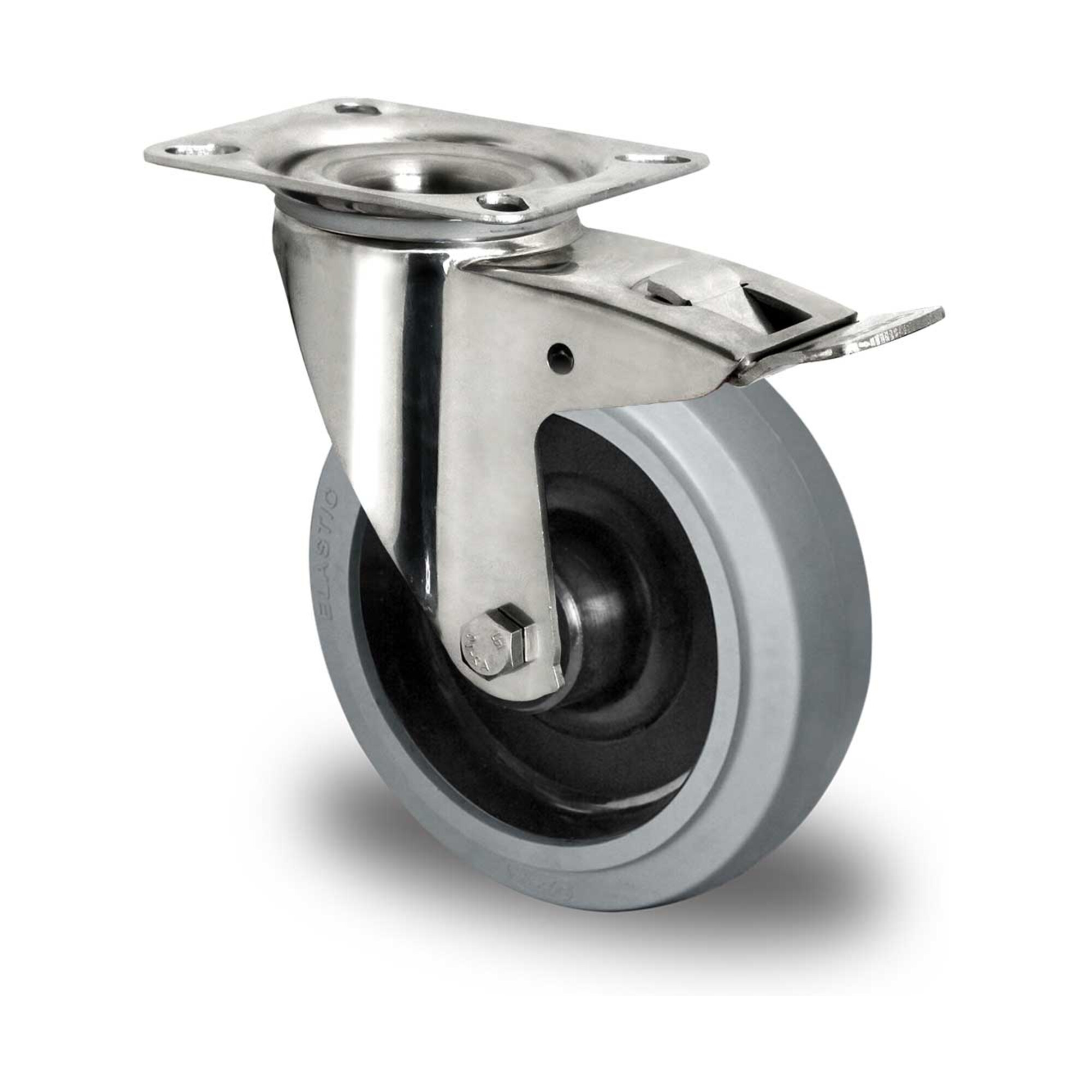 CASCOO Lenkrolle mit Totalfeststeller ø 100 mm Serie R4E2 Rollenlager Edelstahl