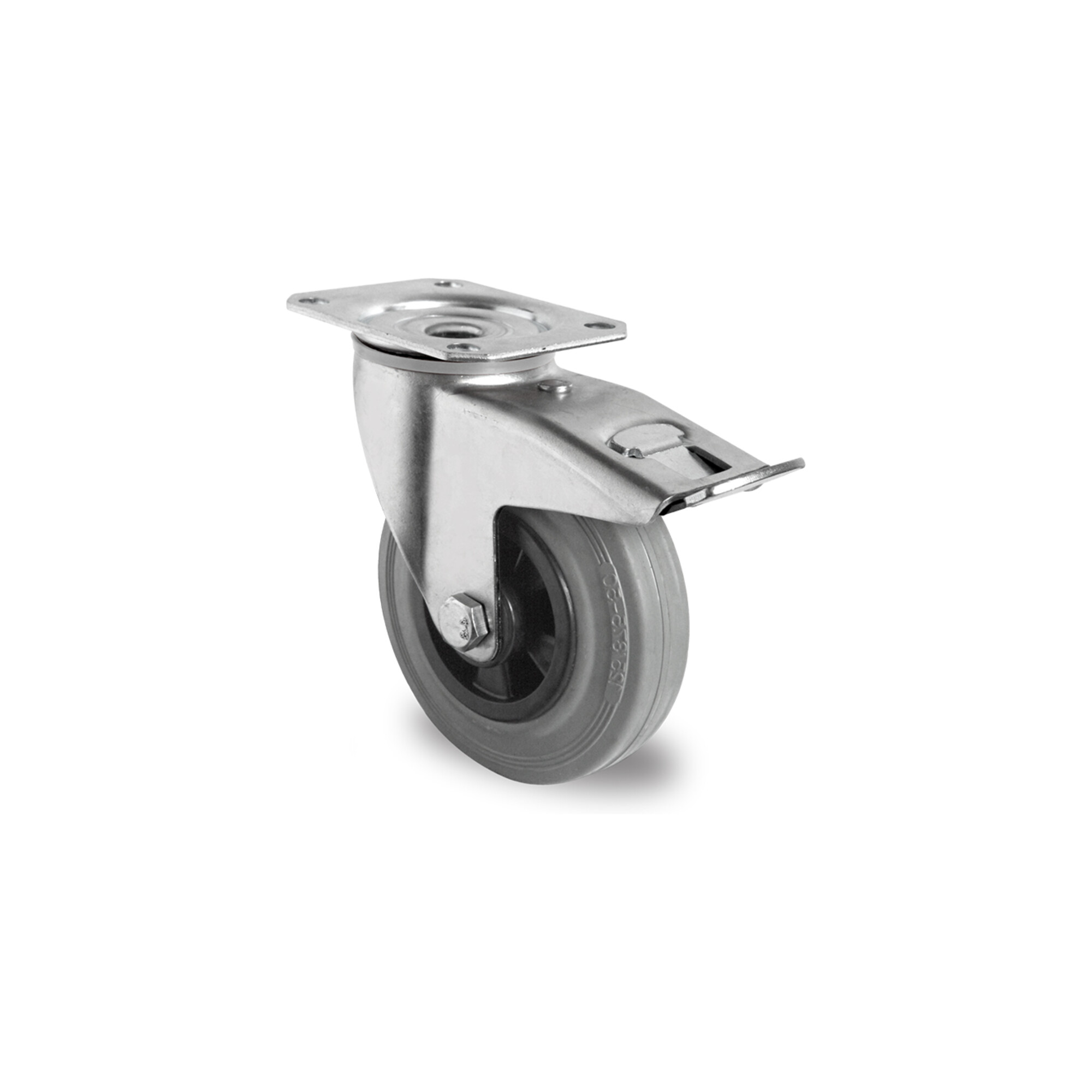 CASCOO Lenkrolle mit Totalfeststeller ø 125 mm Serie P4R2 Rollenlager