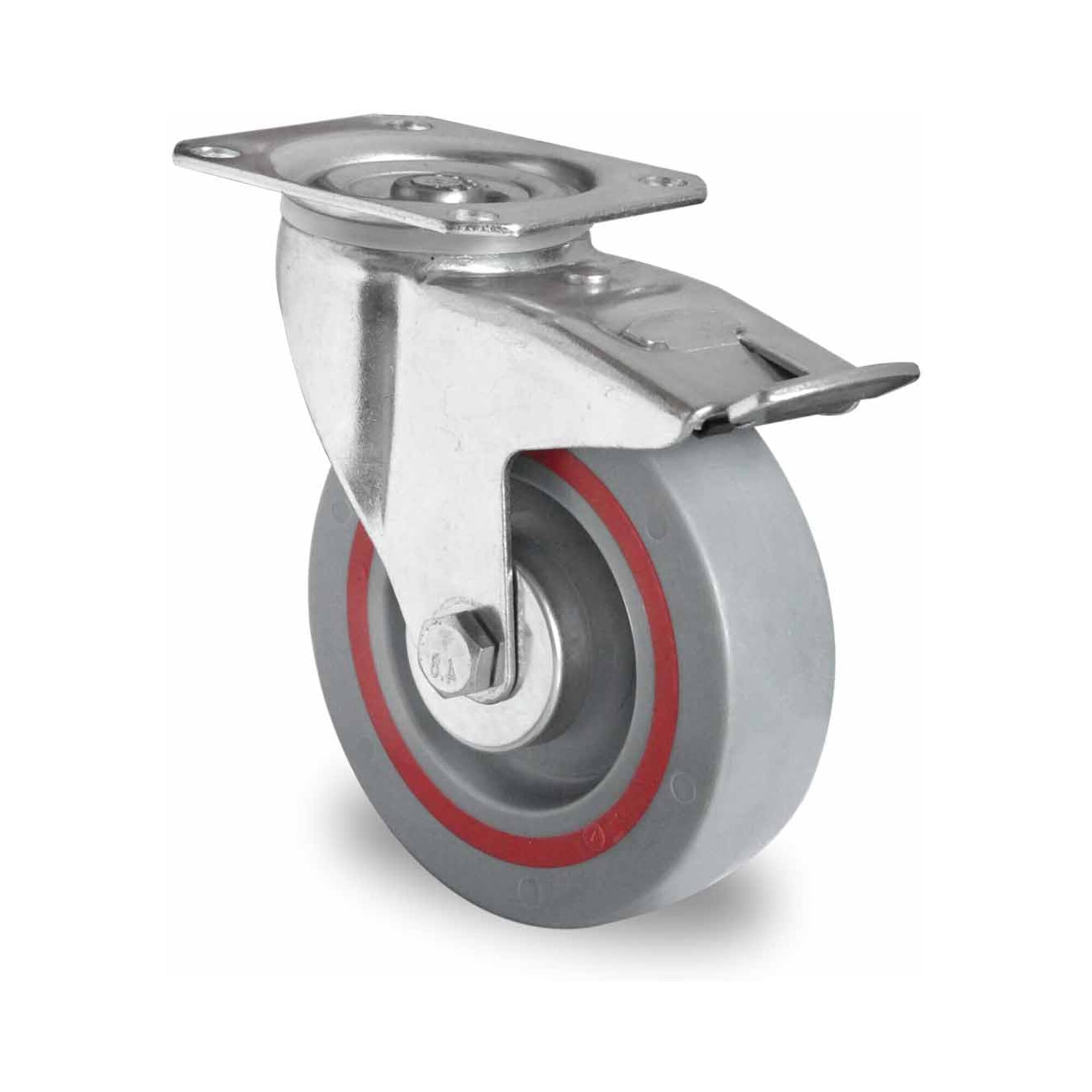 CASCOO Lenkrolle mit Totalfeststeller ø 125 mm Serie T6P2 Rollenlager