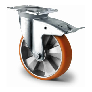 CASCOO Lenkrolle mit Totalfeststeller ø 200 mm Serie BAU5 Doppelkugellager K-Serie