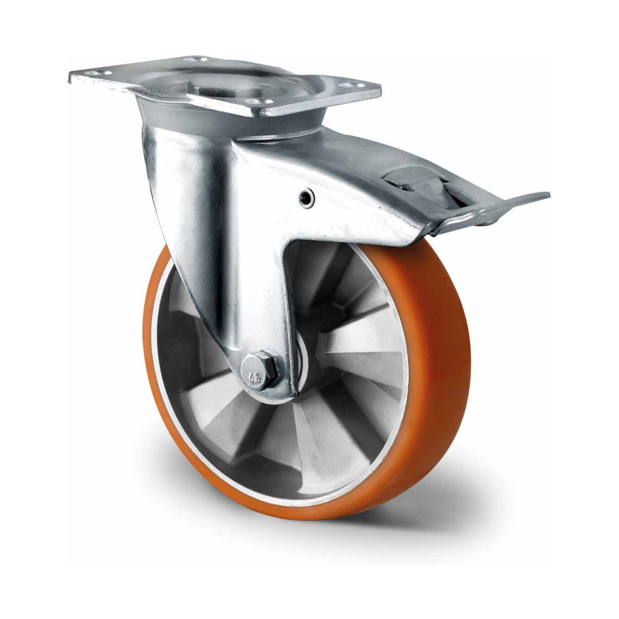 CASCOO Lenkrolle mit Totalfeststeller ø 200 mm Serie BAU5 Doppelkugellager K-Serie