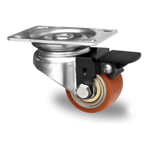 CASCOO Lenkrolle mit Totalfeststeller Serie SWU5 Doppelkugellager