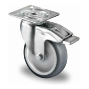 CASCOO Lenkrolle mit Totalfeststeller Serie P2T2 Gleitlager