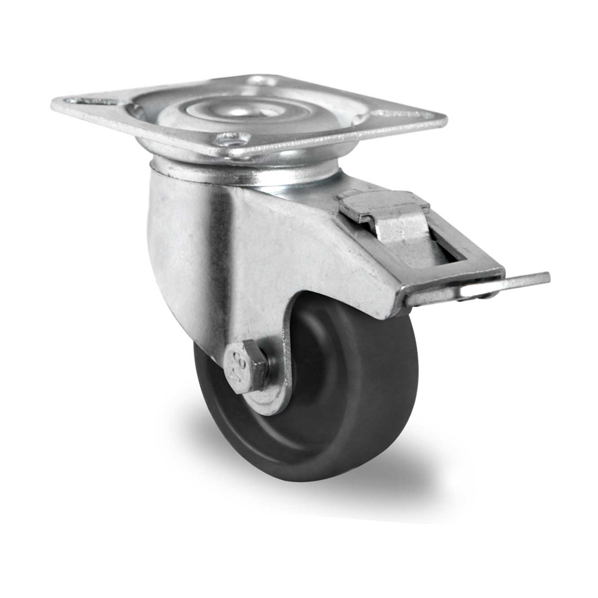 CASCOO Lenkrolle mit Totalfeststeller ø 75 mm Serie P4P4 Gleitlager