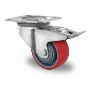 CASCOO Lenkrolle mit Totalfeststeller Serie N2U6 Kugellager