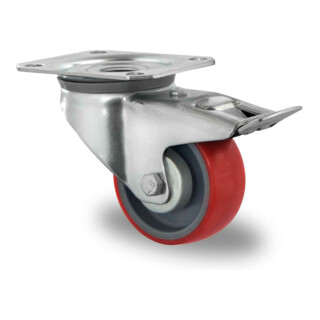 CASCOO Lenkrolle mit Totalfeststeller Serie N2U6 Rollenlager