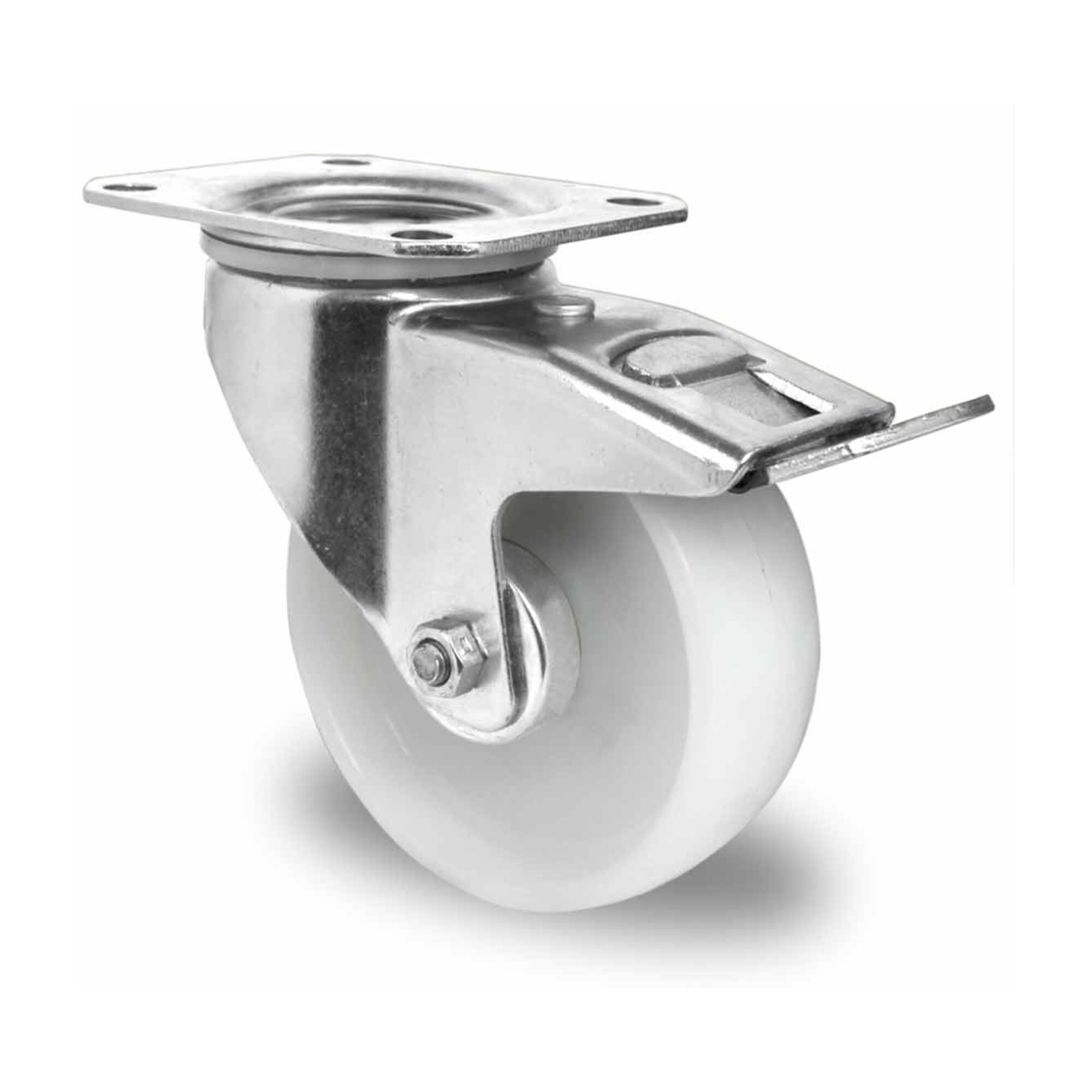 CASCOO Lenkrolle mit Totalfeststeller ø 80 mm Serie P0P0 Rollenlager