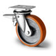 CASCOO Lenkrolle mit Totalfeststeller im Vorlauf ø 125 mm Serie I2U5 Doppelkugellager