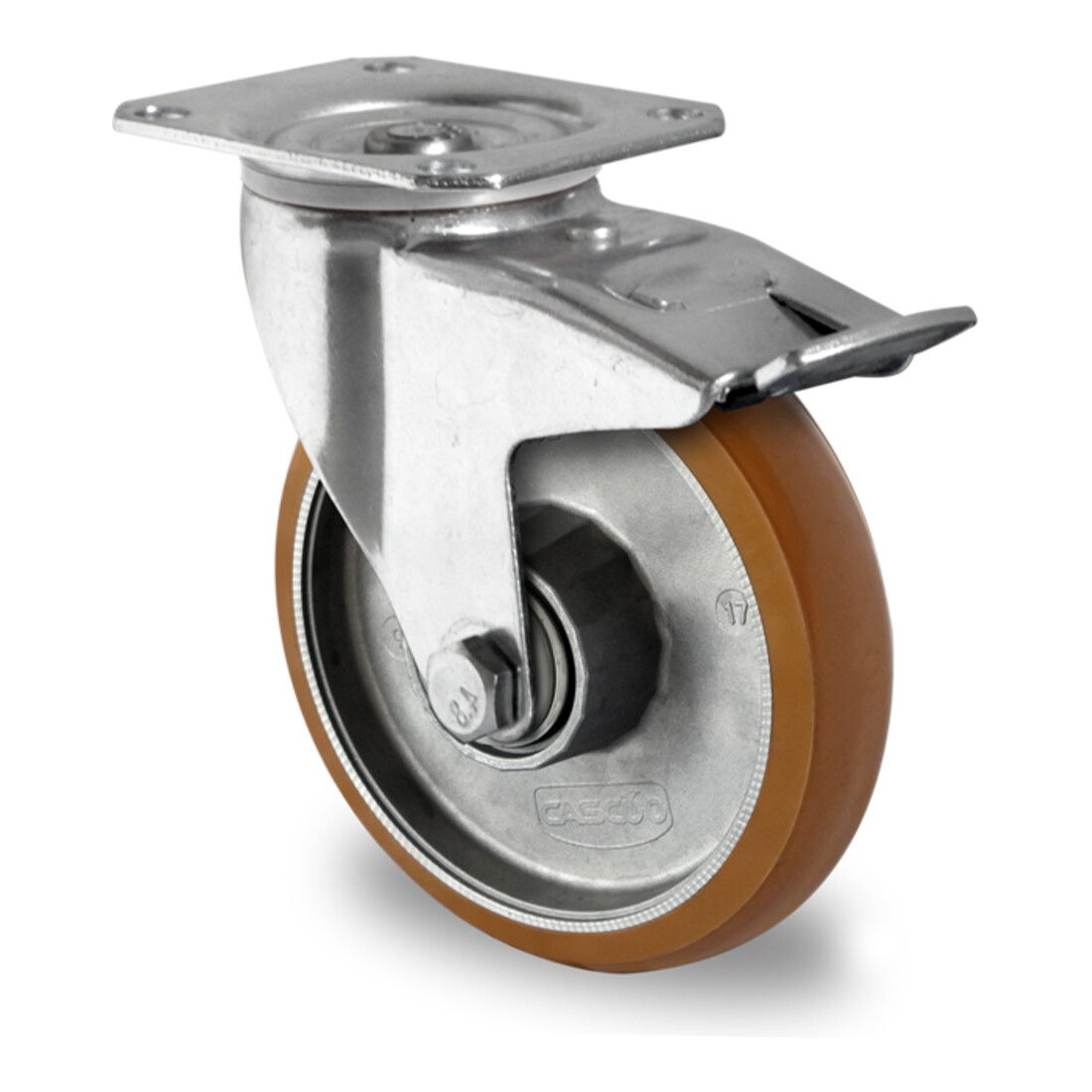 CASCOO Lenkrolle mit Totalfeststeller ø 100 mm Serie AAB5 Doppelkugellager