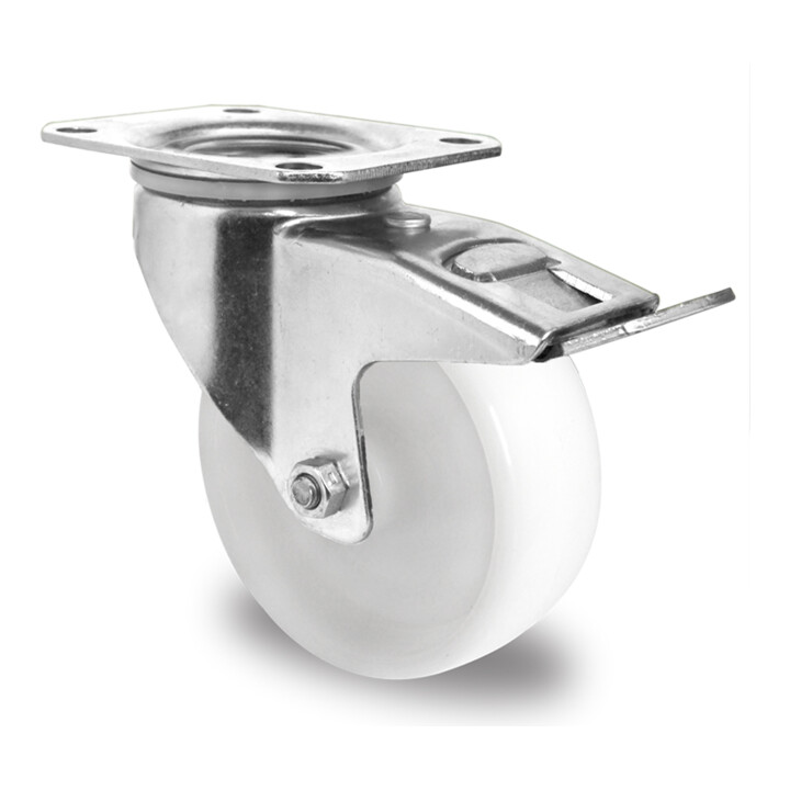 CASCOO Lenkrolle mit Totalfeststeller ø 100 mm Serie N0N0 Gleitlager