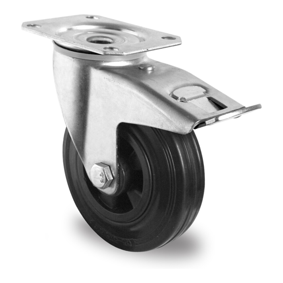 CASCOO Lenkrolle mit Totalfeststeller ø 100 mm Serie P4S4 Rollenlager