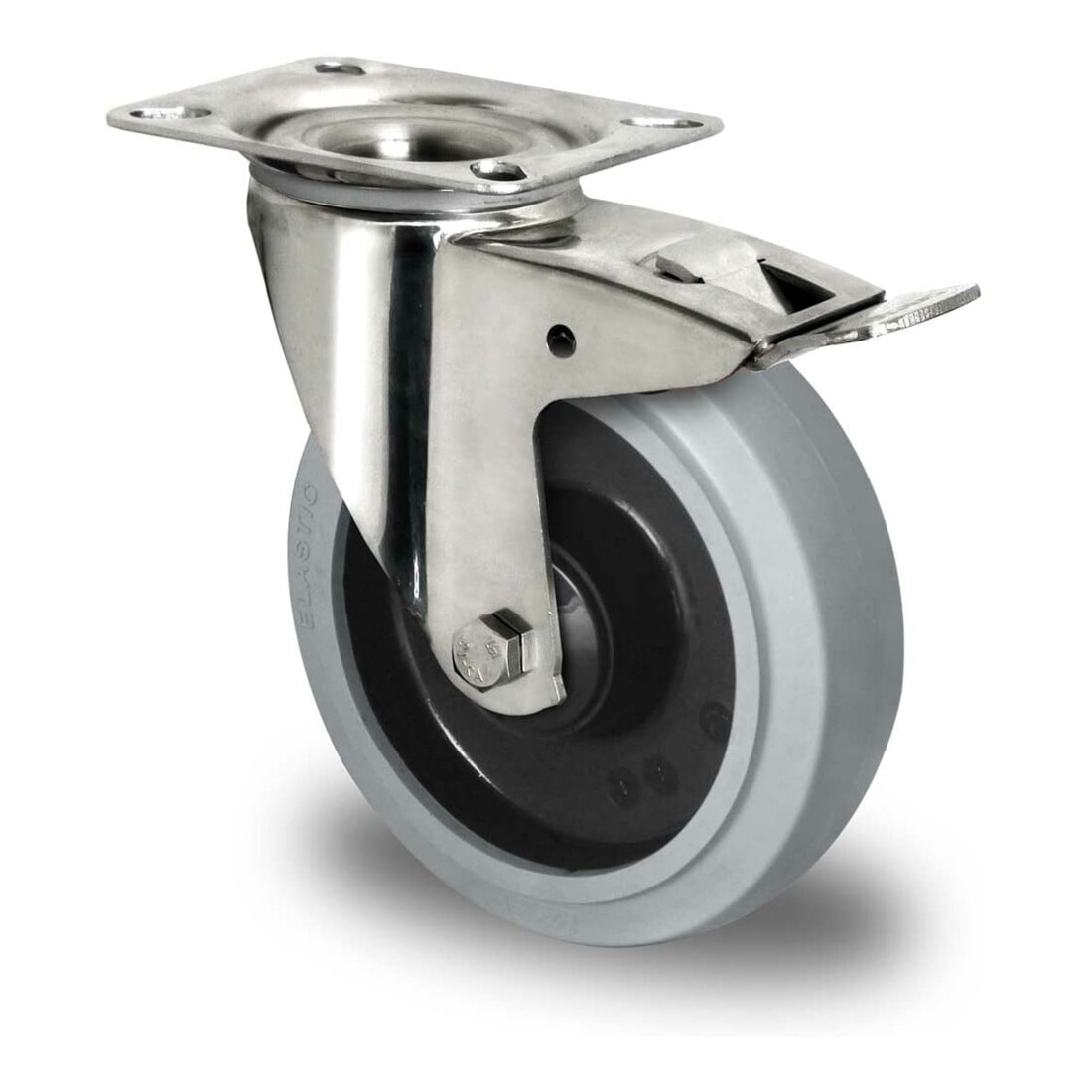 CASCOO Lenkrolle mit Totalfeststeller ø 100 mm Serie R4E2 Kugellager Edelstahl