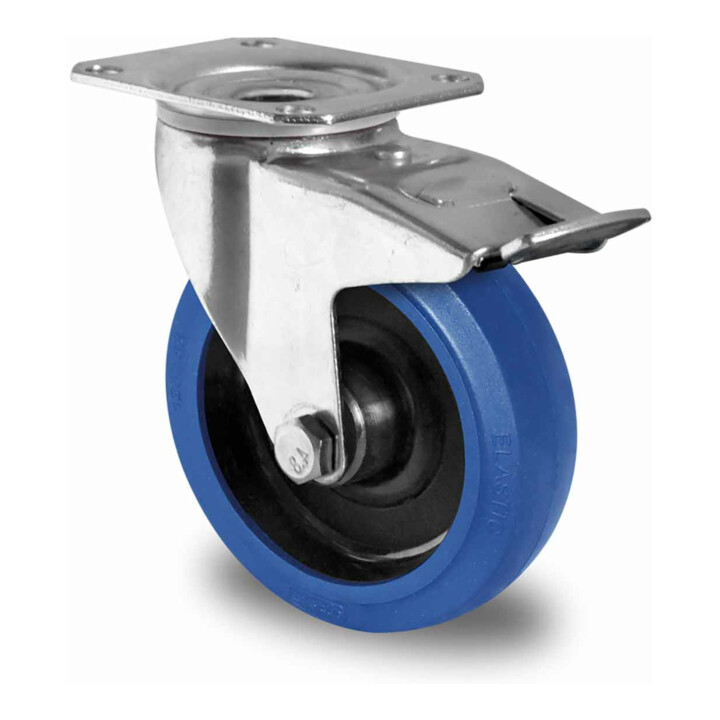 CASCOO Lenkrolle mit Totalfeststeller ø 100 mm Serie R4F1 Rollenlager