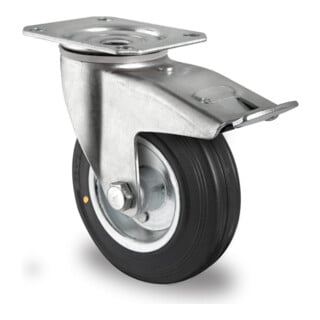 CASCOO Lenkrolle mit Totalfeststeller Serie SWS4 (el. leitfähig) Rollenlager