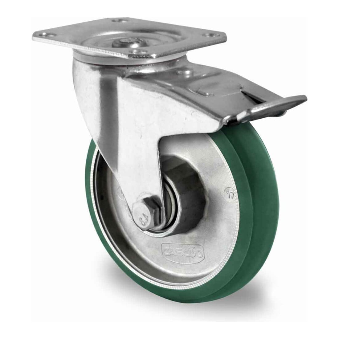 CASCOO Lenkrolle mit Totalfeststeller ø 125 mm Serie AAX7 Doppelkugellager