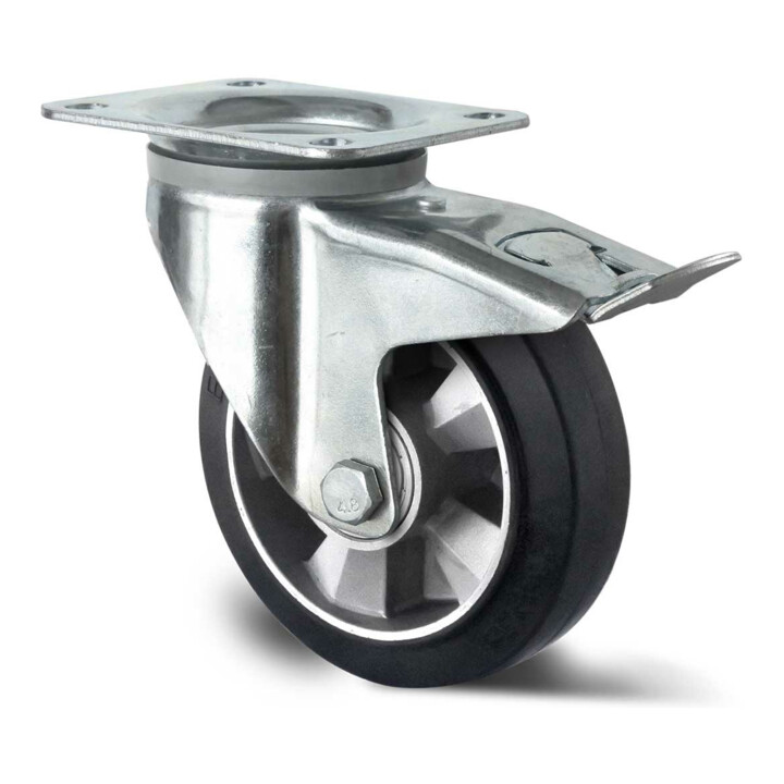 CASCOO Lenkrolle mit Totalfeststeller ø 125 mm Serie BAF4 Doppelkugellager