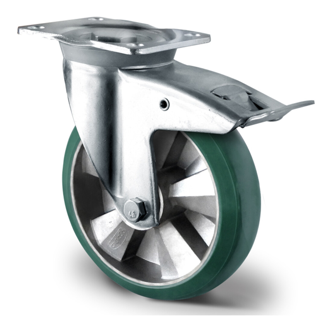 CASCOO Lenkrolle mit Totalfeststeller ø 125 mm Serie BAX7 Doppelkugellager K-Serie