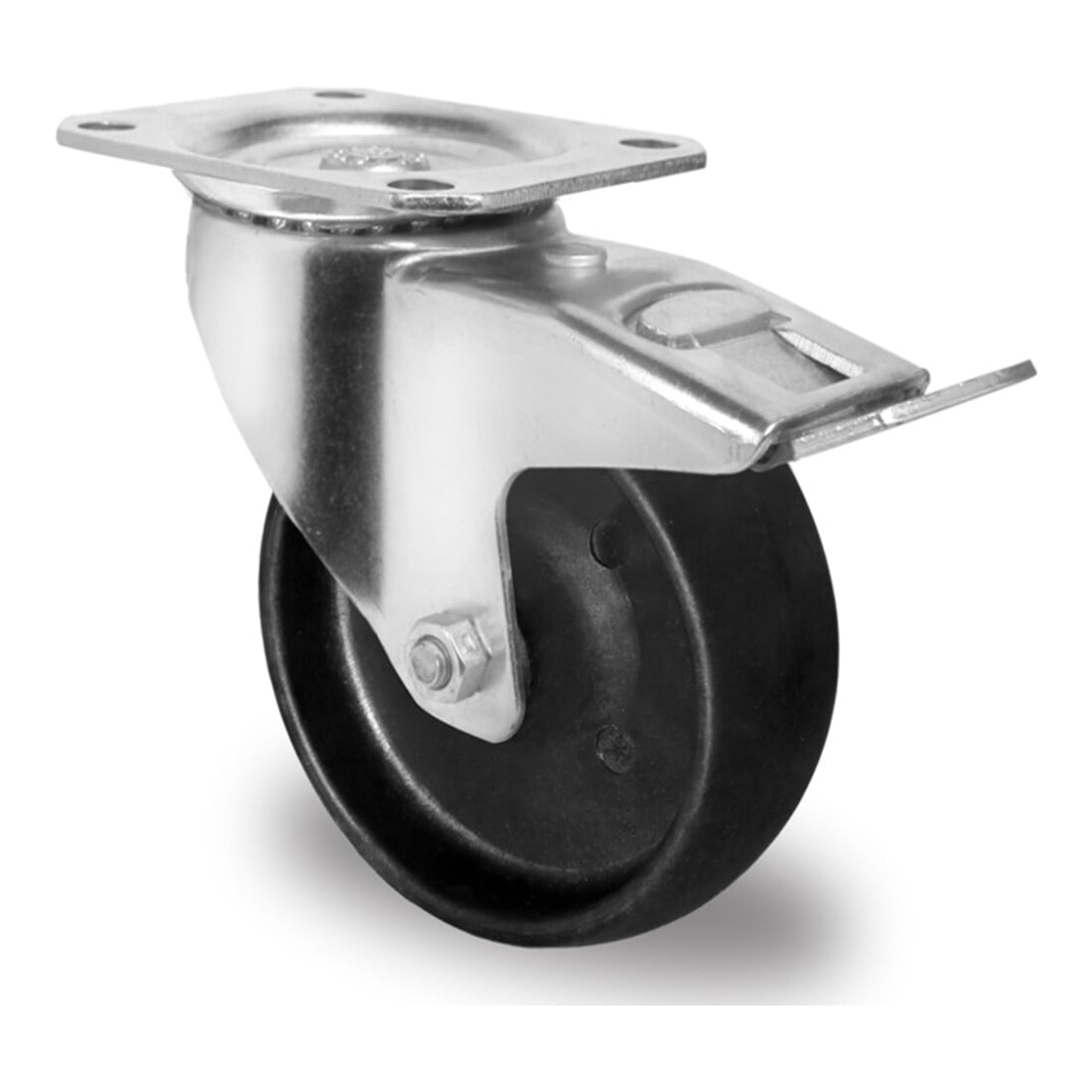 CASCOO Lenkrolle mit Totalfeststeller ø 125 mm Serie C4C4 Gleitlager