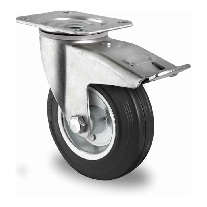 CASCOO Lenkrolle mit Totalfeststeller ø 125 mm Serie SWS4 Rollenlager