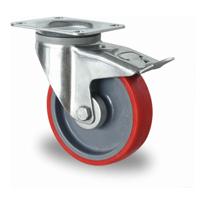 CASCOO Lenkrolle mit Totalfeststeller ø 160 mm Serie N2U6 Rollenlager