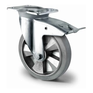 CASCOO Lenkrolle mit Totalfeststeller ø 200 mm Serie BAF2 Doppelkugellager K-Serie