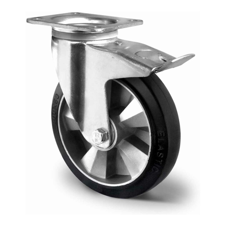Set CASCOO Lenkrolle ø 125 mm Serie BAU5 Doppelkugellager E-Serie + Bockrolle ø 125 mm Serie BAU5 Doppelkugellager