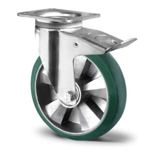 CASCOO Lenkrolle mit Totalfeststeller ø 200 mm Serie BAX7 Doppelkugellager E-Serie