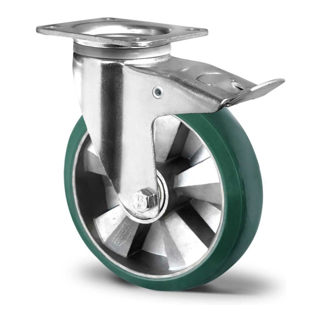 CASCOO Lenkrolle mit Totalfeststeller ø 200 mm Serie BAX7 Doppelkugellager E-Serie