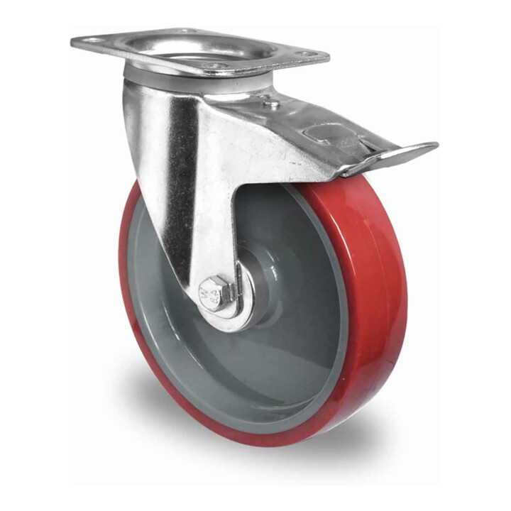 CASCOO Lenkrolle mit Totalfeststeller ø 200 mm Serie N2U6 Rollenlager