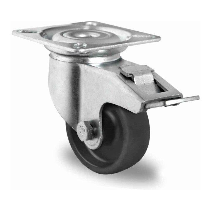 CASCOO Lenkrolle mit Totalfeststeller ø 50 mm Serie P4P4 Gleitlager