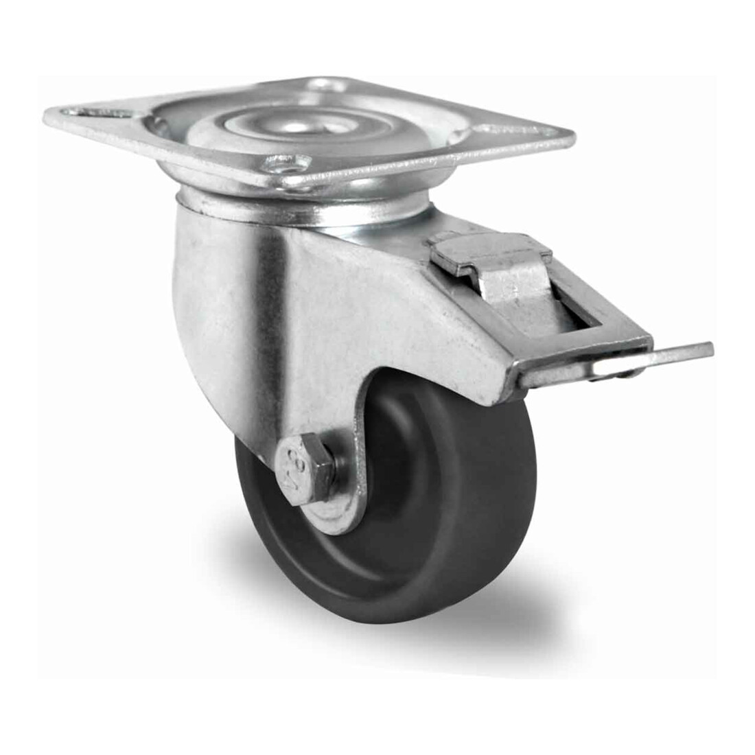 CASCOO Lenkrolle mit Totalfeststeller Serie P4P4 Gleitlager