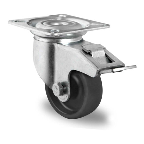 CASCOO Lenkrolle mit Totalfeststeller Serie P4P4 Gleitlager