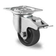 CASCOO Lenkrolle mit Totalfeststeller Serie P4P4 Gleitlager