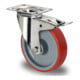 CASCOO Lenkrolle mit Totalfeststeller ø 80 mm Serie N2U6 Rollenlager Edelstahl