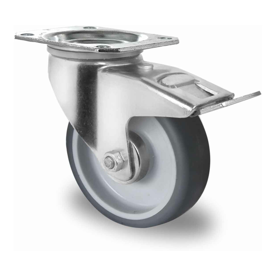CASCOO Lenkrolle mit Totalfeststeller ø 80 mm Serie P2W2 Rollenlager