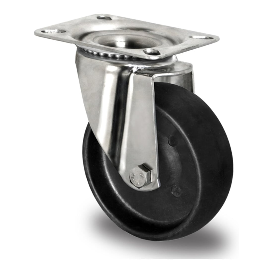 CASCOO Lenkrolle ø 125 mm Serie C4C4 Gleitlager Edelstahl