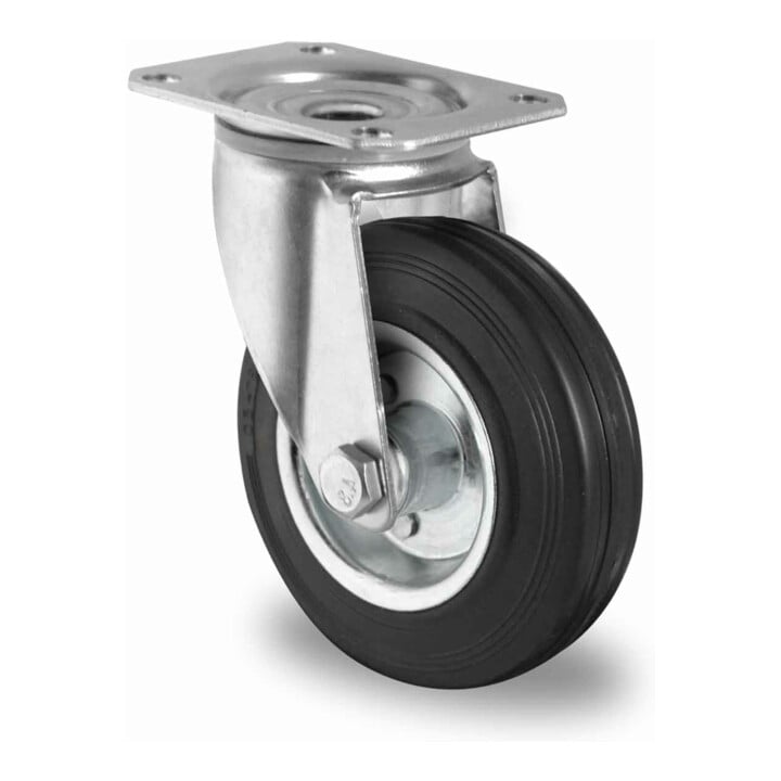 Set CASCOO Lenkrolle ø 125 mm Serie SWS4 Rollenlager + Bockrolle ø 125 mm...