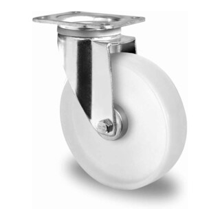 Set CASCOO Lenkrolle mit Totalfeststeller ø 80 mm Serie N0N0 Rollenlager + Bockrolle ø 80 mm Serie N0N0 Rollenlager