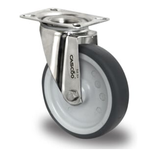 CASCOO Lenkrolle ø 200 mm Serie P2V2 Gleitlager Edelstahl