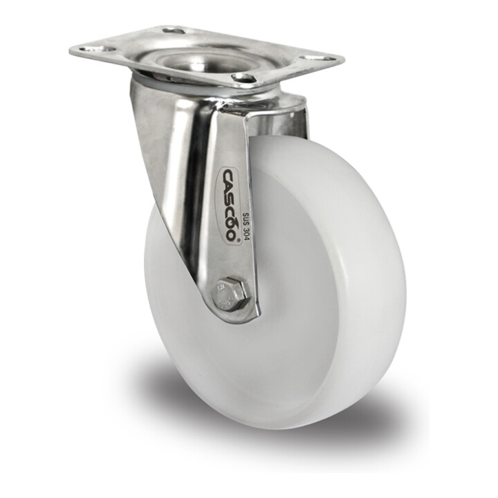 CASCOO Lenkrolle ø 80 mm Serie N0N0 Gleitlager Edelstahl