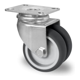 CASCOO Roulette double pivotante série P2T2 à palier lisse
