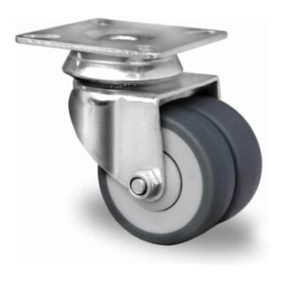CASCOO Roulette double pivotante ø 50 mm Série P2T2 à roulement à billes