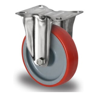 CASCOO Roulette fixe ø 200 mm Série N2U6 Palier lisse Inox