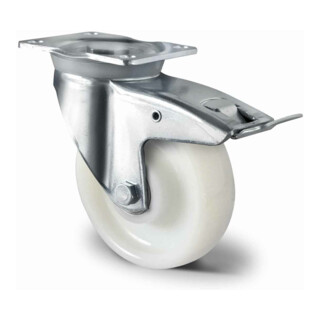 CASCOO Roulette orientable avec frein total ø 125 mm Série Z0Z0, roulement à billes double K-Serie