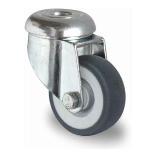 CASCOO Roulette pivotante à trou central série P2T2 avec palier lisse