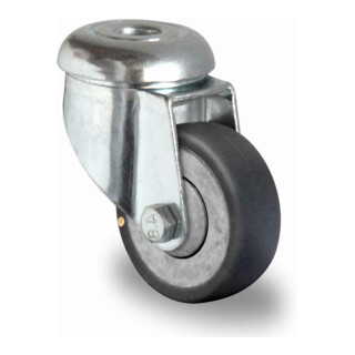 CASCOO Roulette pivotante à trou central série P2T2 (électriquement conductrice) à roulement à billes