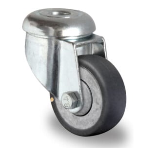 CASCOO Roulette pivotante à trou central série P2T2 (électriquement conductrice) à coussinet lisse