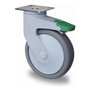 CASCOO Roulette pivotante avec blocage de direction ø 125 mm série CARA à roulements à billes