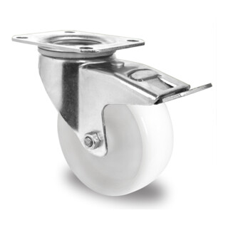 CASCOO Roulette pivotante avec frein total ø 100 mm série N0N0 à palier lisse